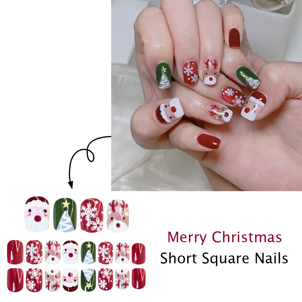 Christmas Press on Nails Santa - Nail Art Press On ulasan dan harga