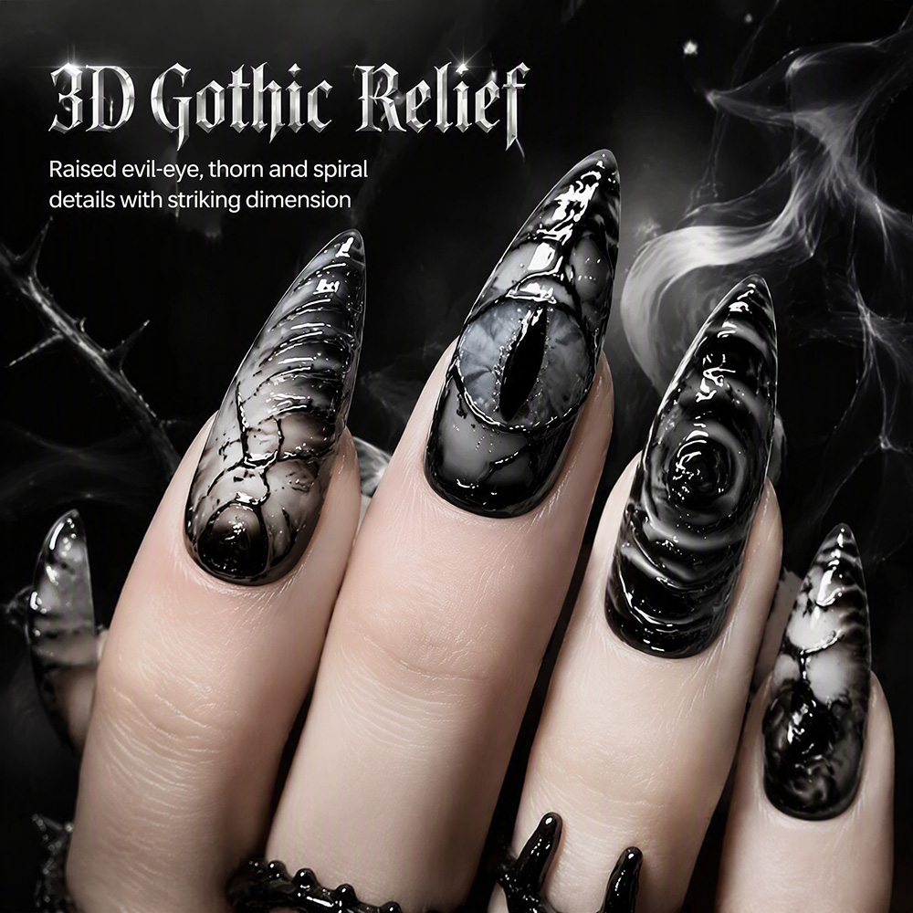 Stiletto Gothic Press On Nails - Nail Art Press On ulasan dan harga