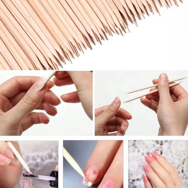2026 50/100pcs Nail Art Pusher - Nail Art Orange ulasan dan harga