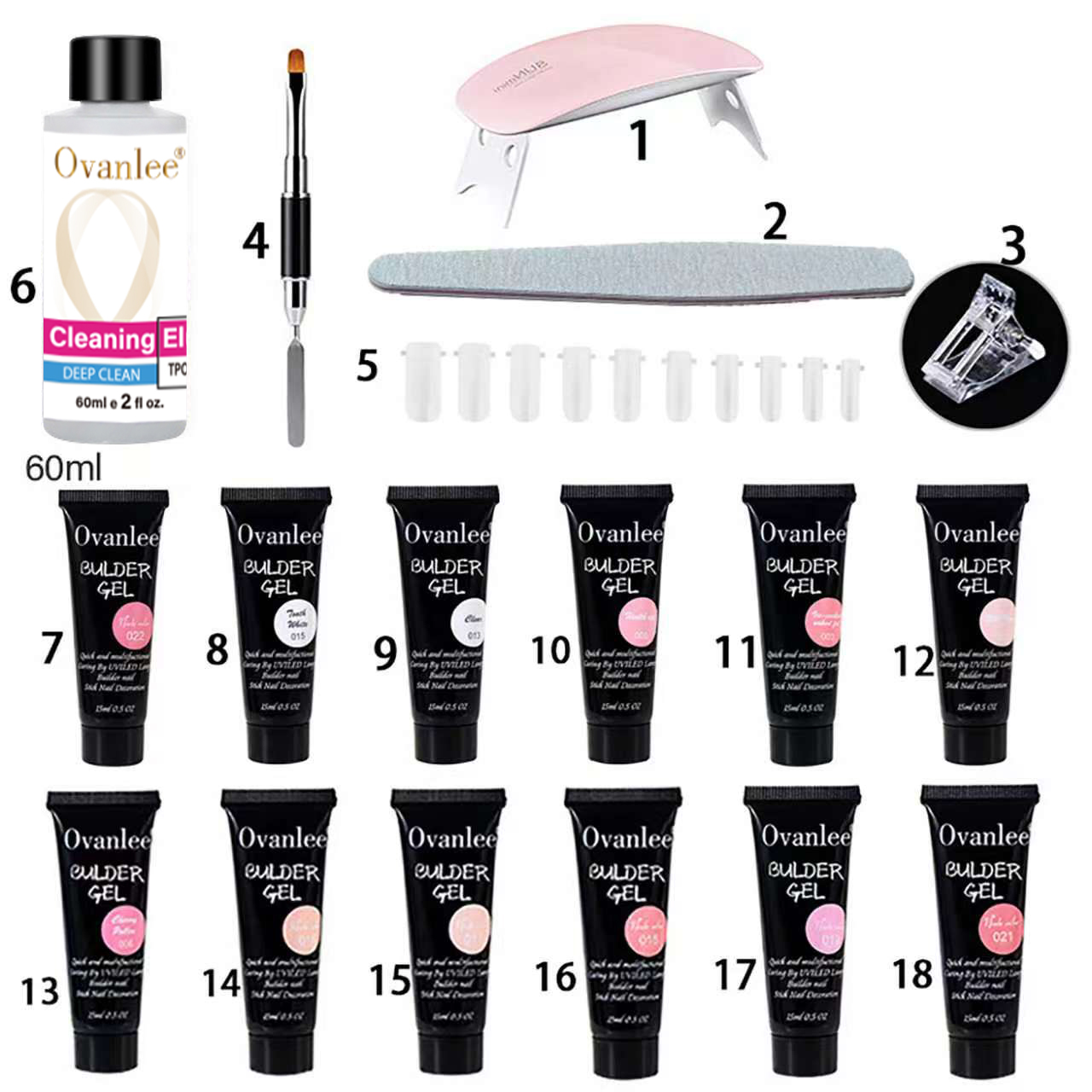 Ovanlee 18-In-1 Form-Free Poly - Nail Art Ombre ulasan dan harga
